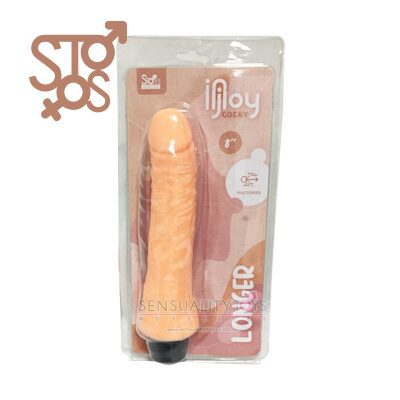 10069FL COCKY - LONGER 8” VIBRATOR - FLESH