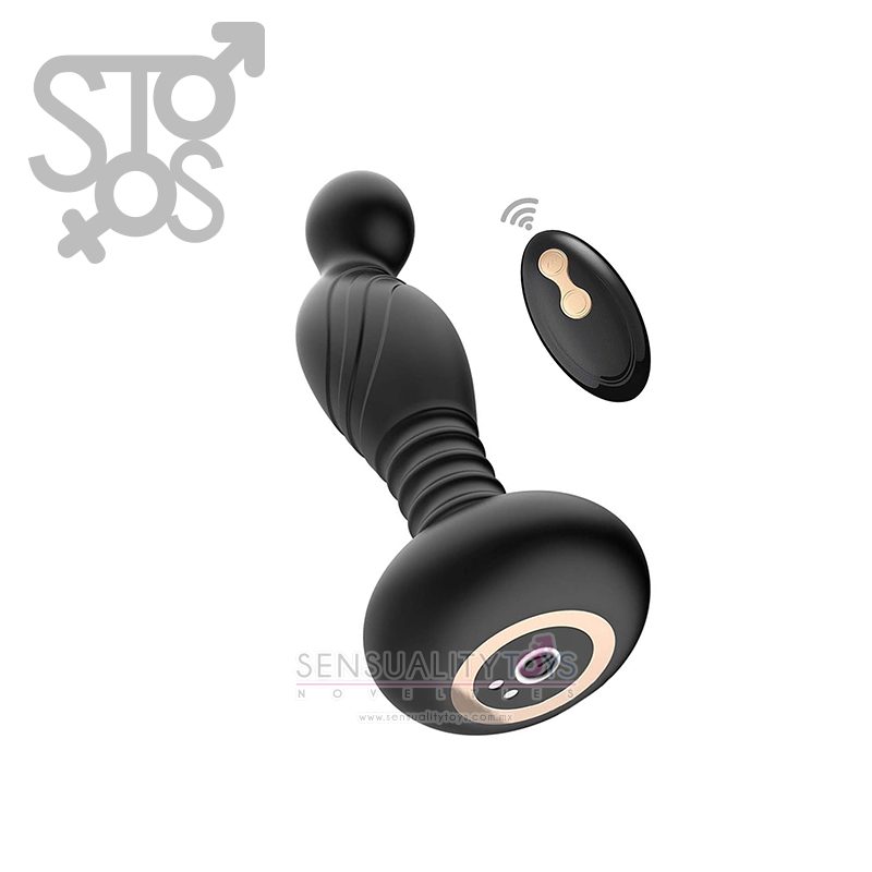 3137 ASS-SATION REMOTE VIBRATING P-SPOT PLUG-BLACK - Imagen 2