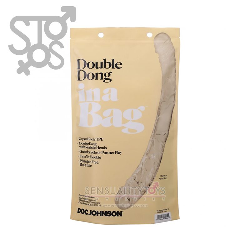 5002-04-BG Double Dong In A Bag - 13Inch -Clear