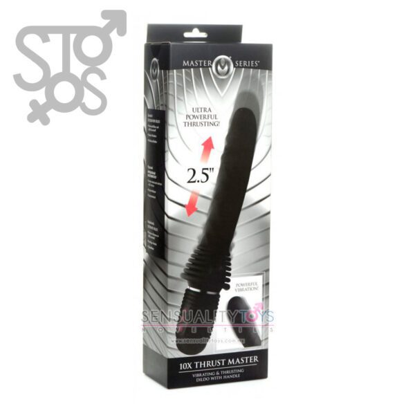 AG717 MASTER SERIES - 10X THRUST MASTER VIBRATING & THRUSTING DILDO WITH HANDLE