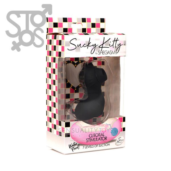 AG960-BLACK SH SUCKY KITTY 7X CLITORAL STIMULATOR - BLACK