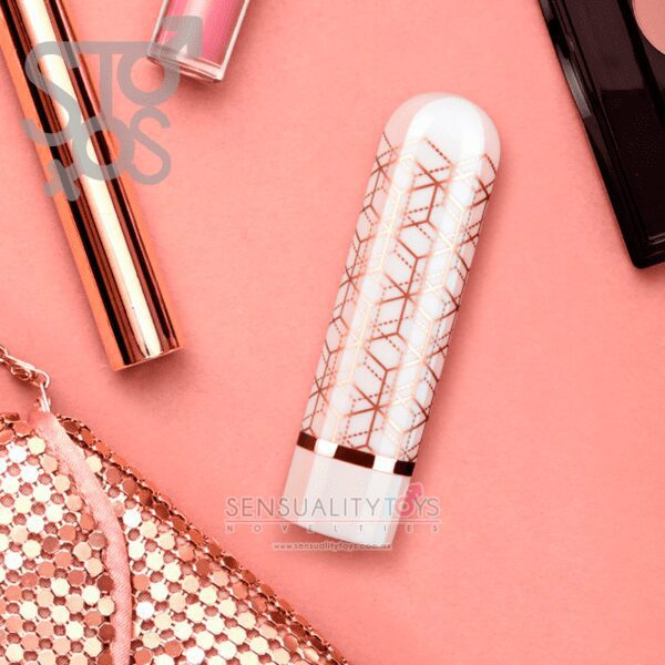 BL-14333 THE COLLECTION - GLITZY GEO - RECHARGEABLE BULLET - ROSE GOLD - Imagen 3