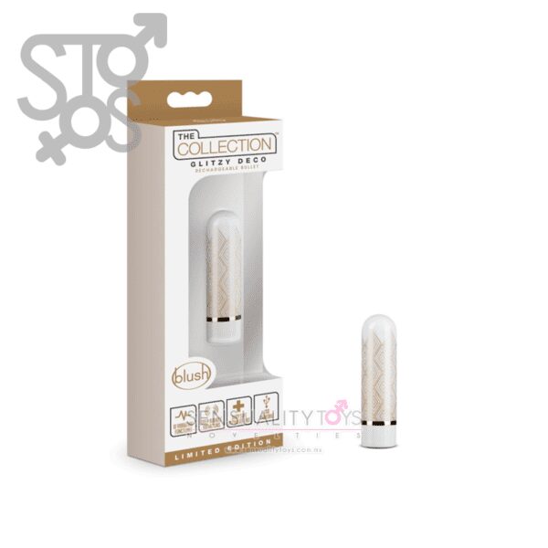 BL-14344 THE COLLECTION - GLITZY DECO - RECHARGEABLE BULLET - GOLD