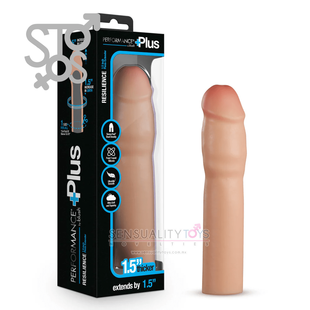 BL-26283 PERFORMANCE PLUS - 1.5 INCH SILICONE PENIS XTENDER - BEIGE