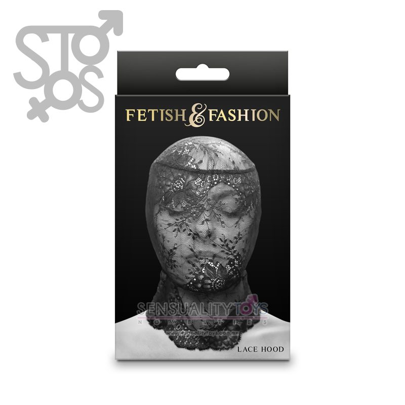 NSN-1803-03AP Fetish & Fashion - Lace Hood - Black - Alternate Package