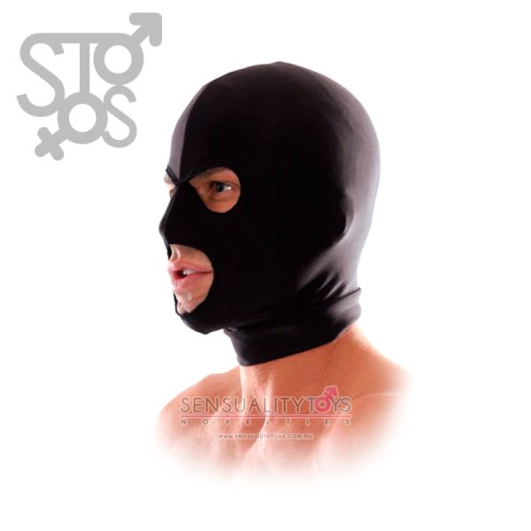 PD3855-01 FETISH FANTASY SERIES SPANDEX 3 HOLE HOOD - BLACK - Imagen 2
