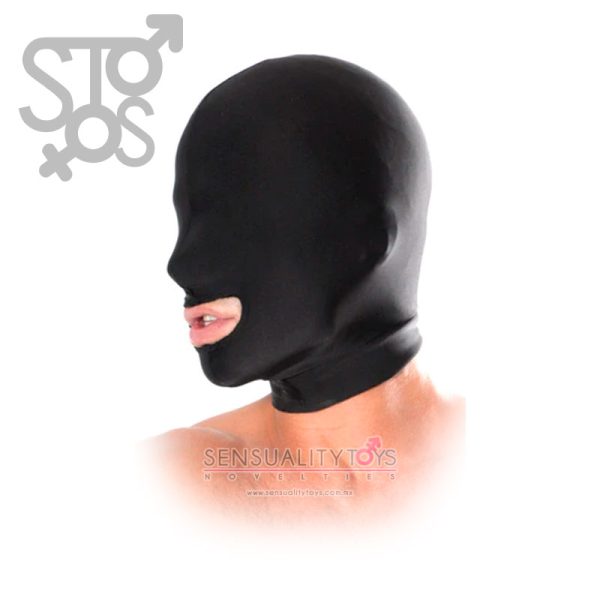 PD3855-02 FETISH FANTASY SERIES SPANDEX OPEN MOUTH HOOD - BLACK - Imagen 2