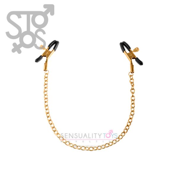 PD3977-27 FETISH FANTASY GOLD CHAIN NIPPLE CLAMPS - GOLD/BLACK - Imagen 2