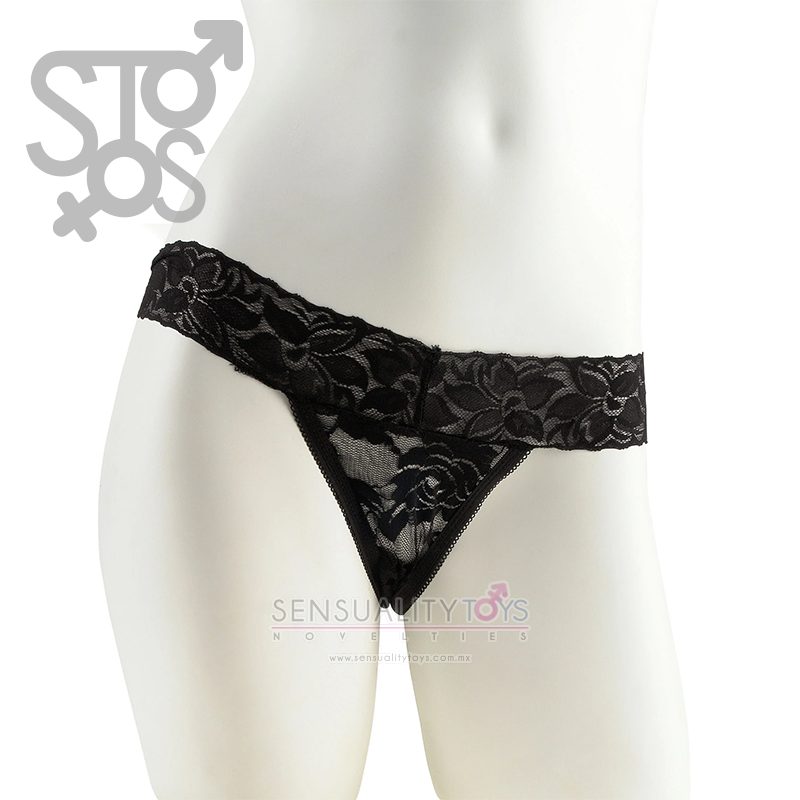 PD4026-23 FETISH FANTASY SERIES HANKY SPANK ME PLUS SIZE VIBRATING PANTIES - BLACK - Imagen 2