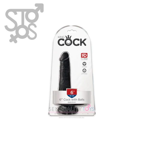 PD5531-23 KING COCK 6" COCK WITH BALLS - BLACK