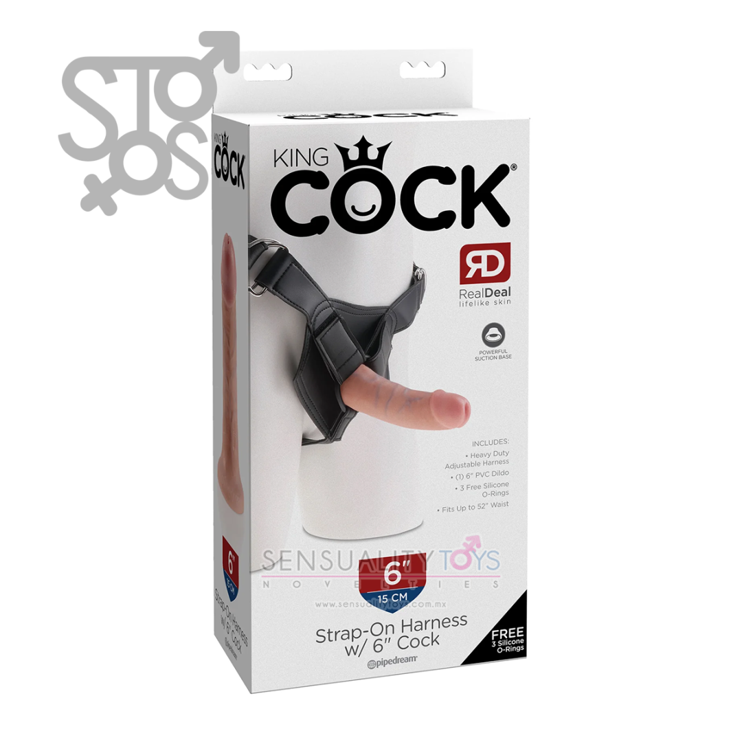 PD5621-21 King Cock Strap on Harness with 6" Cock - Light