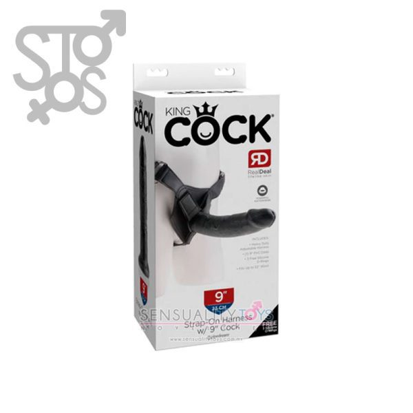 PD5624-23 KING COCK STRAP ON HARNESS WITH 9" COCK - BLACK