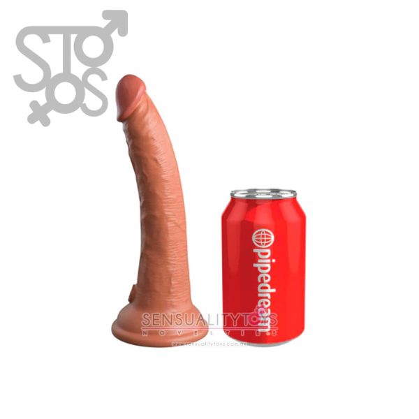 PD5771-22 KING COCK ELITE 7" DUAL DENSITY SILICONE COCK - TAN - Imagen 2