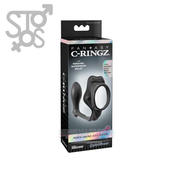 PD5909-23 FANTASY C-RINGZ ROCK HARD ASS-GASM - BLACK
