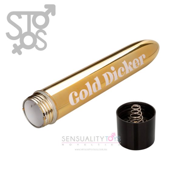 SE-4410-10-3 NAUGHTY BITS® GOLD DICKER™ PERSONAL VIBRATOR - Imagen 2