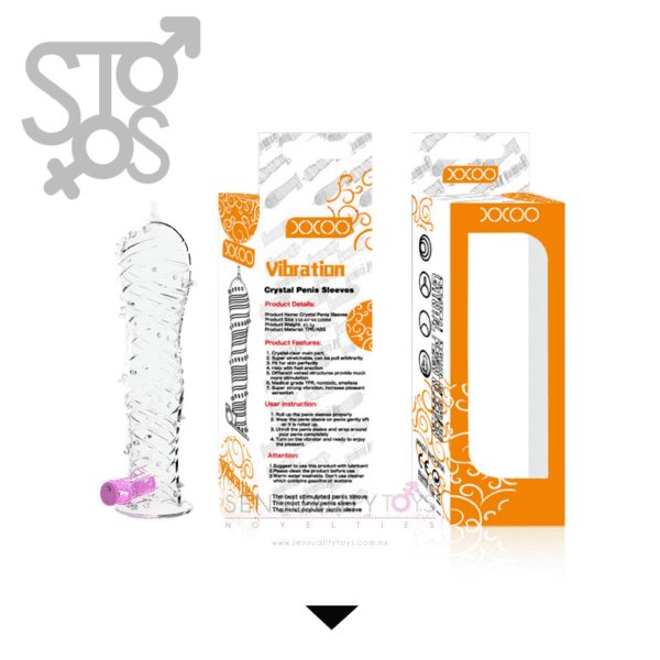 SL012C XXOO - CRYSTAL PENIS SLEEVE - MODELO C - Imagen 4