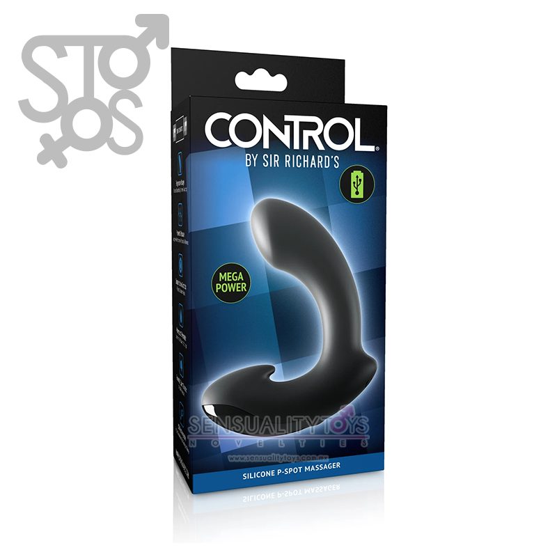 SR1061 SIR RICHARD'S CONTROL SILICONE P-SPOT MASSAGER - BLACK