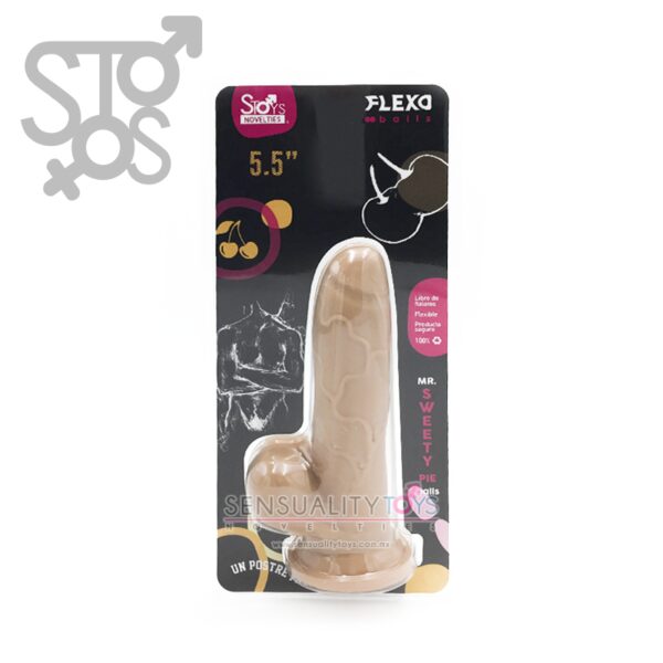 ST-017 FLEXO BALLS - 5.5” DILDO CON VERTEBRA - MR. SWEETY PIE