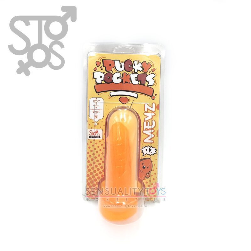 ST-2015 MINI DILDO SUAVE 4.25" - PUCKY POCKETS - MEYZ - NARANJA