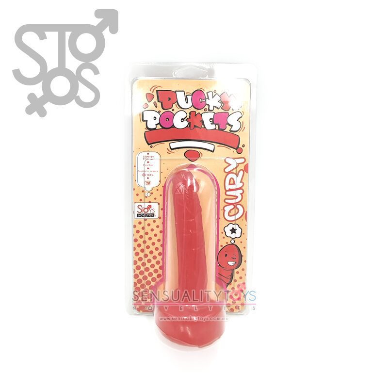 ST-2016 MINI DILDO SUAVE 4.25" - PUCKY POCKETS - CURY - ROJO