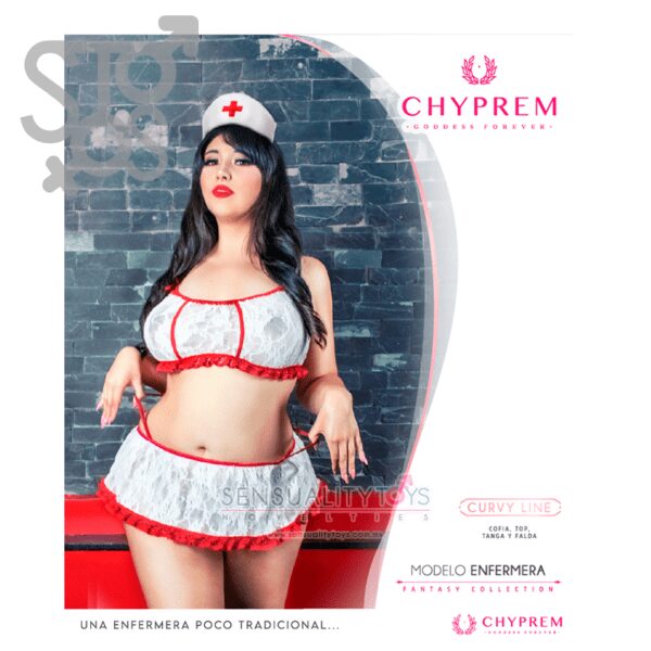 STCL-018 LENCERÍA CHYPREM – MODELO ENFERMERA – MUSSA COLLECTION - CURVY LINE