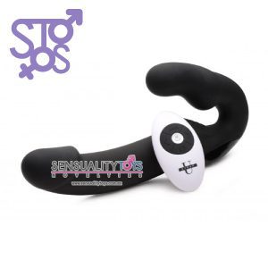 AF707 Urge Silicone Strapless Strap On With Remote - Black - Imagen 2
