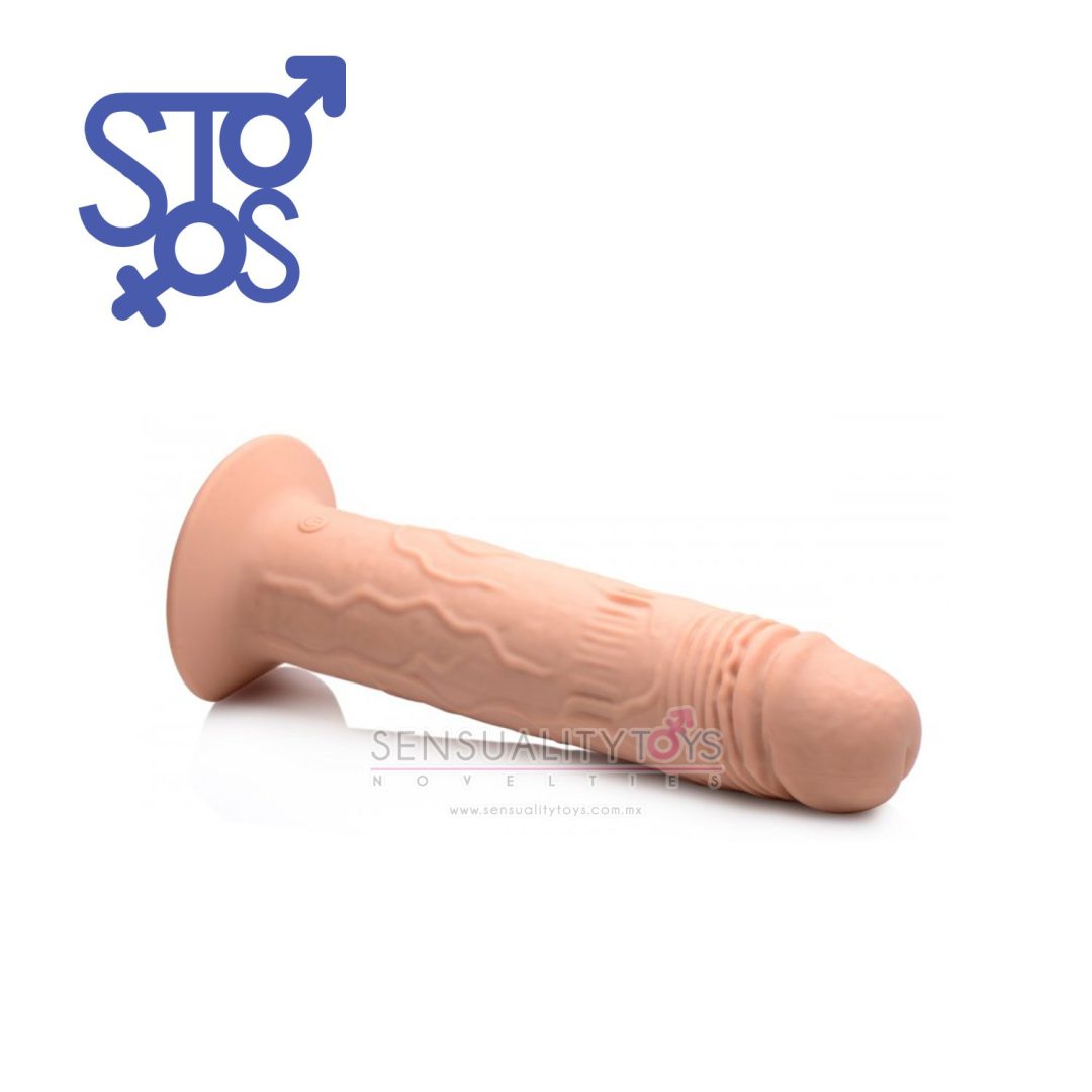 AG503-Medium 7X Remote Control Vibrating & Thumping Dildo - Medium - Imagen 3