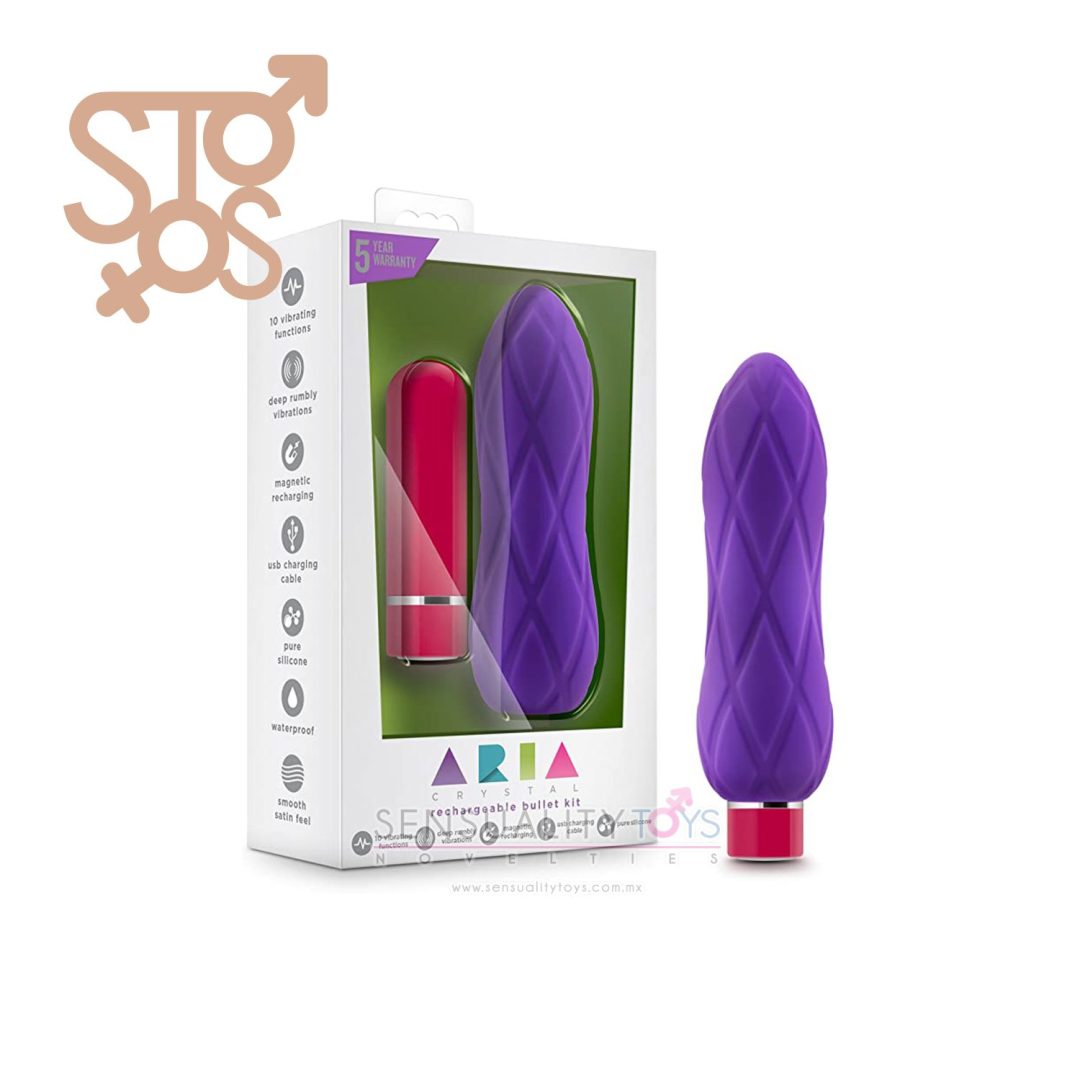BL-12561 ARIA CRYSTAL - RECHARGEABLE BULLET KIT - PLUM