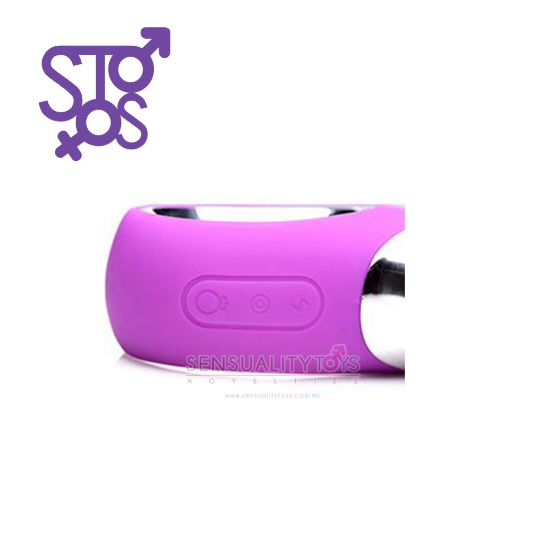CN-21-2010-40 Power Bunnies Twirly Spinning Silicone Rabbit Vibrator - Purple - Imagen 3