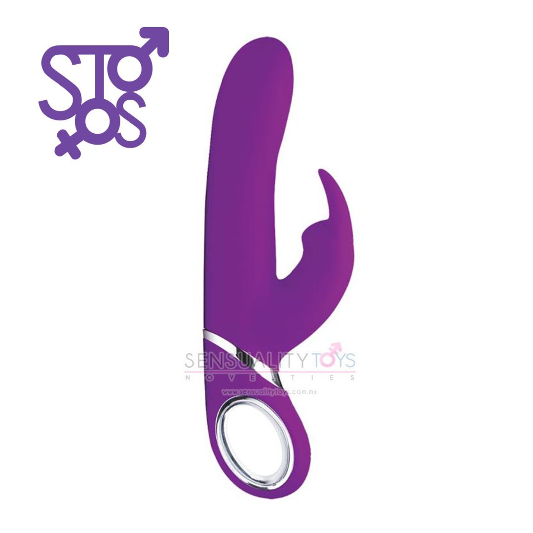 CN-21-2010-40 Power Bunnies Twirly Spinning Silicone Rabbit Vibrator - Purple