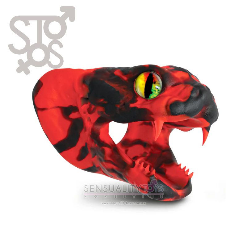 AH699-Red CC Master Cobra Silicone Cock Ring - Red - Imagen 4