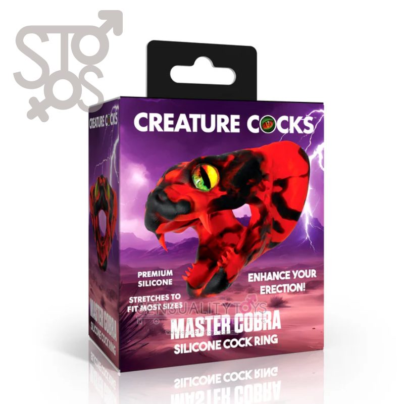 AH699-Red CC Master Cobra Silicone Cock Ring - Red