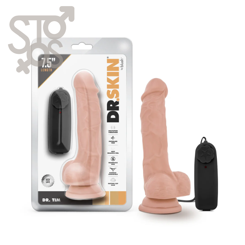 BL-13723 DR. SKIN - DR. TIM - 7.5" VIBRATING COCK