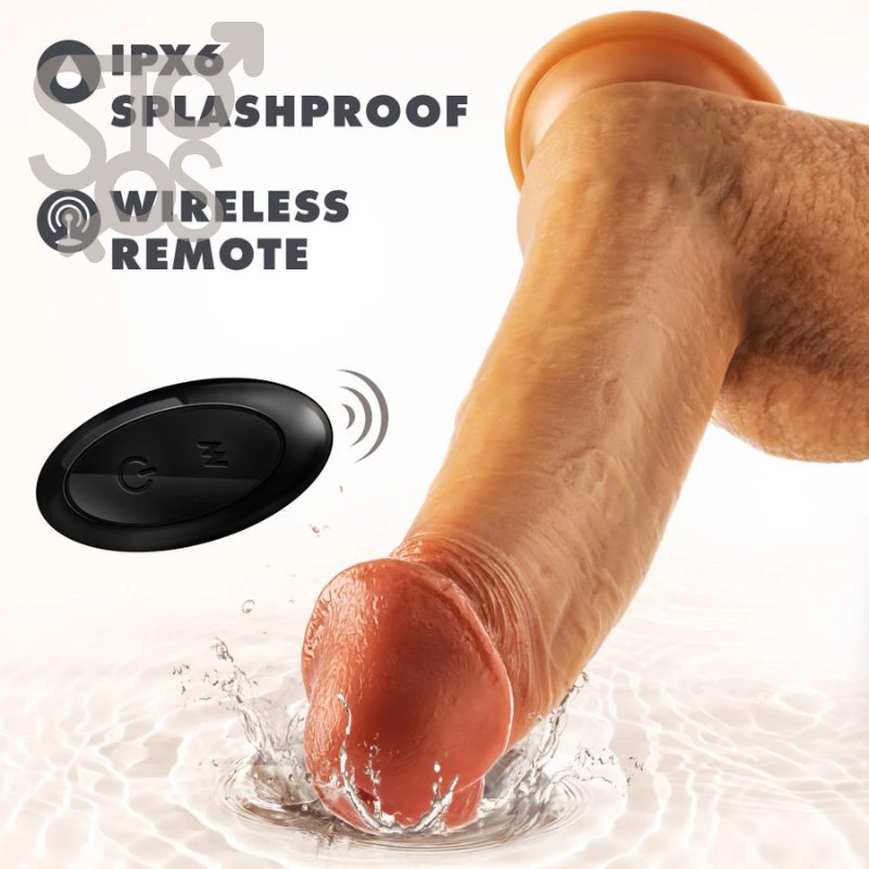 BL-33503 DR. SKIN SILICONE - DR. PHILLIPS - 9 INCH THRUSTING DILDO - TAN - Imagen 6