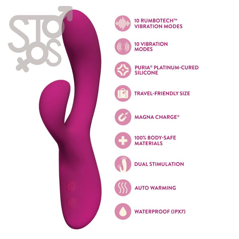 BL-41520 BLUSH - QUINN - RABBIT VIBRATOR - BURGUNDY. - Imagen 2