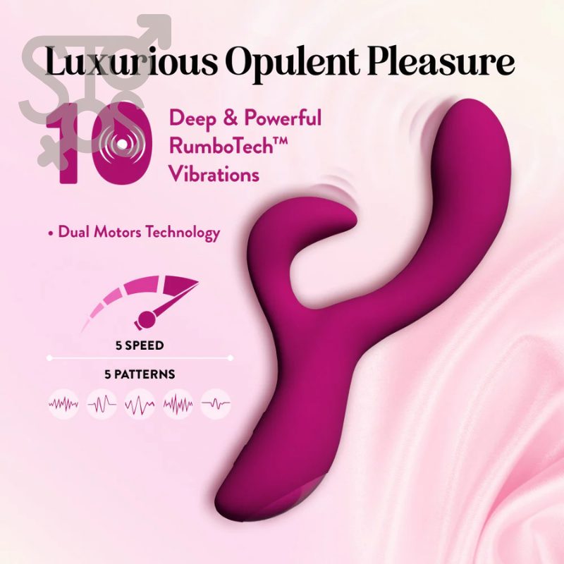BL-41520 BLUSH - QUINN - RABBIT VIBRATOR - BURGUNDY. - Imagen 5