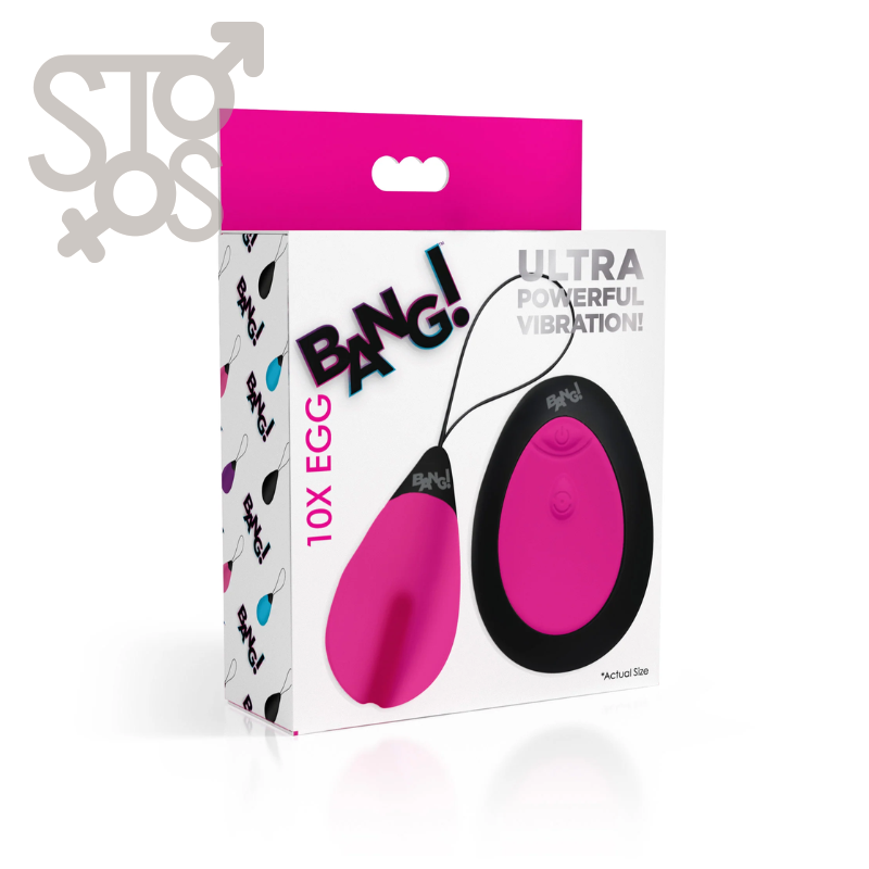 AG462-PINK BG 10X VIBRATING SILICONE EGG WITH REMOTE CONTROL -PINK