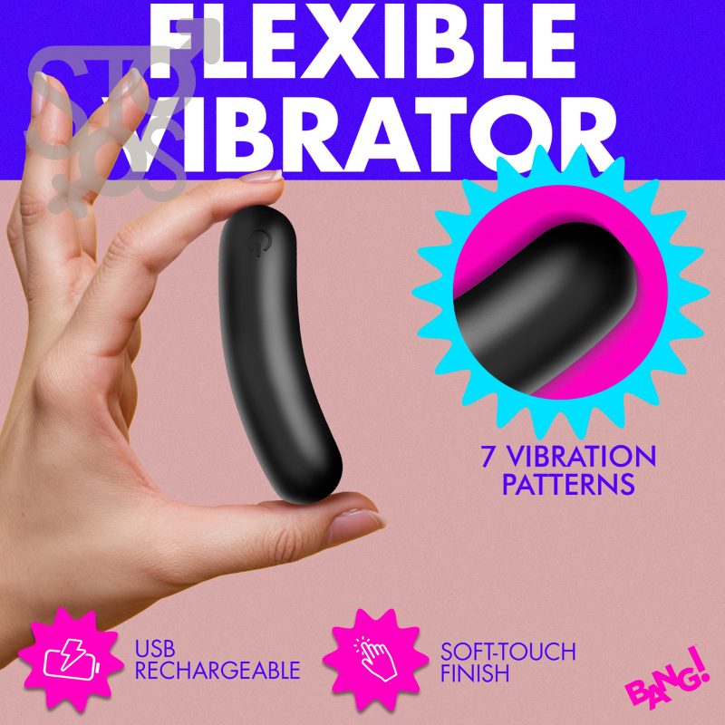 AH717-Black BG Flexible Silicone Bullet - Black - Imagen 3