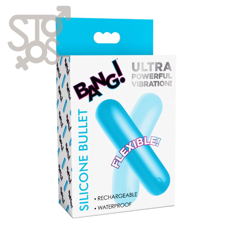 AH717-Blue BG Flexible Silicone Bullet - Blue