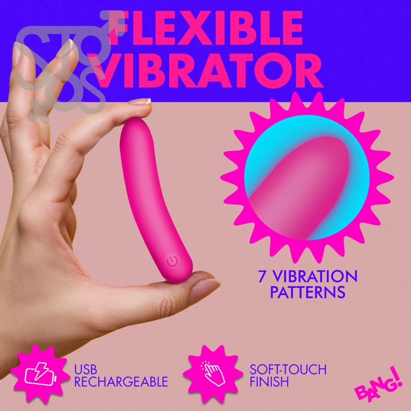 AH718-Pink BG Flexible Tapered Silicone Bullet - Pink - Imagen 3