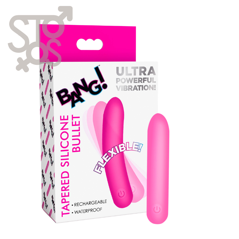AH718-Pink BG Flexible Tapered Silicone Bullet - Pink