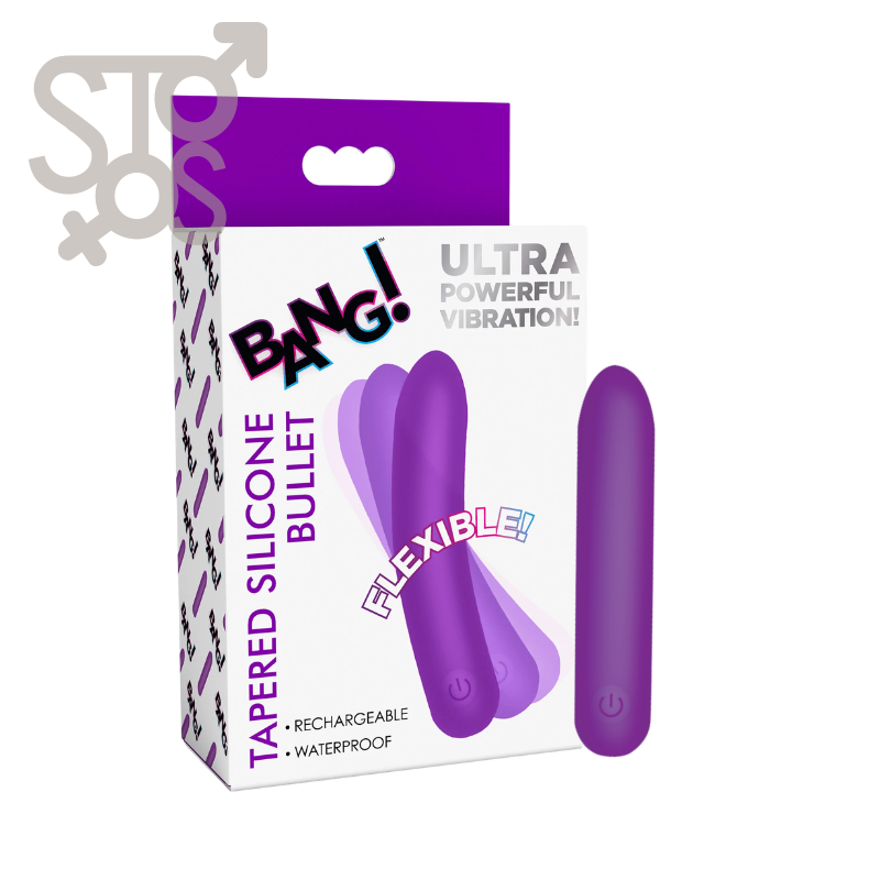 AH718-PURPLE BG Flexible Tapered Silicone Bullet - Purple