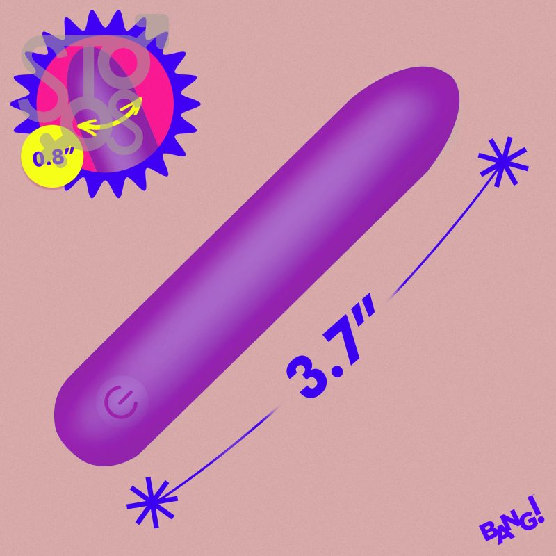 AH718-PURPLE BG Flexible Tapered Silicone Bullet - Purple - Imagen 2