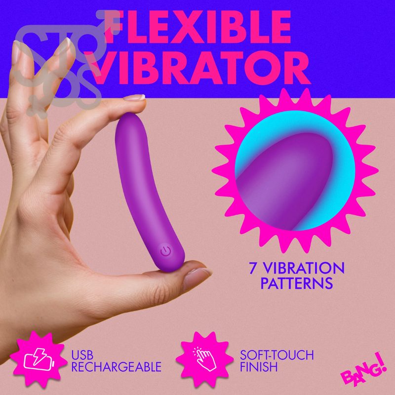 AH718-PURPLE BG Flexible Tapered Silicone Bullet - Purple - Imagen 3