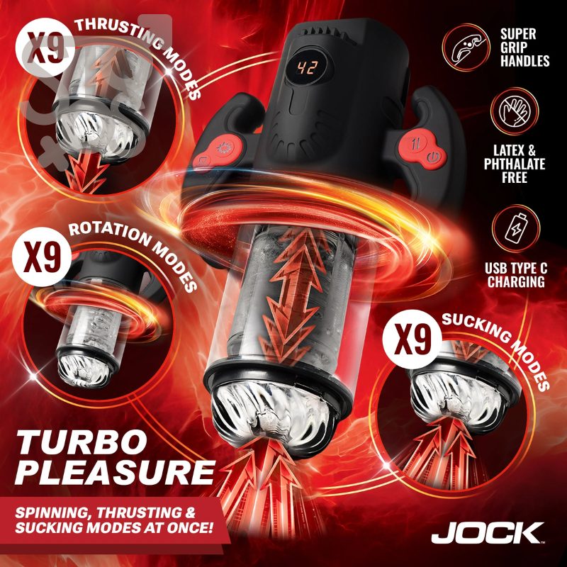 CN1001 JOCK Advanced Turbo Max Spinning, Thrusting , & Sucking Masturbator - Imagen 4
