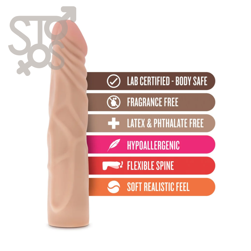BL-26753 X5 PLUS - 7.5'' COCK WITH FLEXIBLE SPINE - BEIGE - Imagen 2
