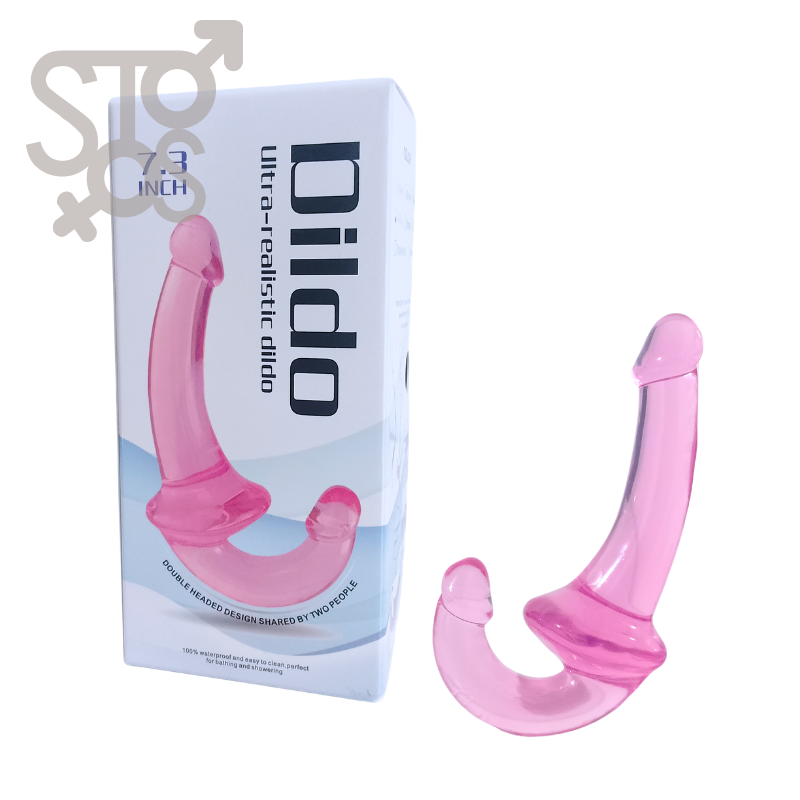 QS-D013 DILDO DOUBLE HEADED - PINK - 7.3 INCH