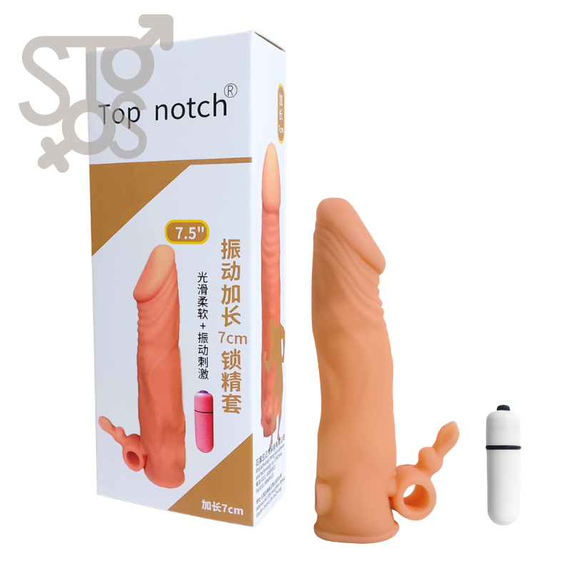 00561 TOP NOTCH FUNDA REALISTA CON BALA VIBRADORA FLESH 7.5"